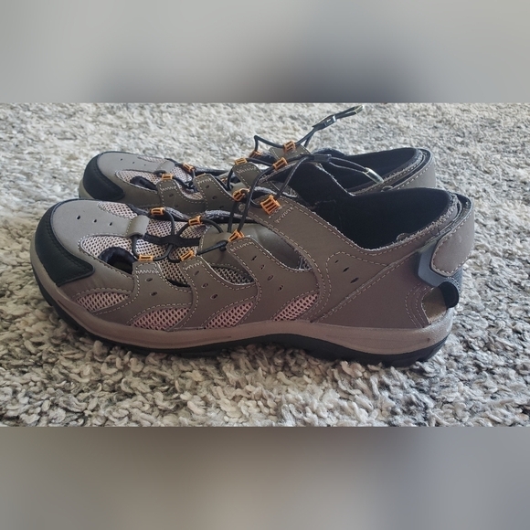 Mossimo Supply Co. Gray Leather Slip On Draw Cord Sport Sandals Men's Shoe 10 - Picture 1 of 11